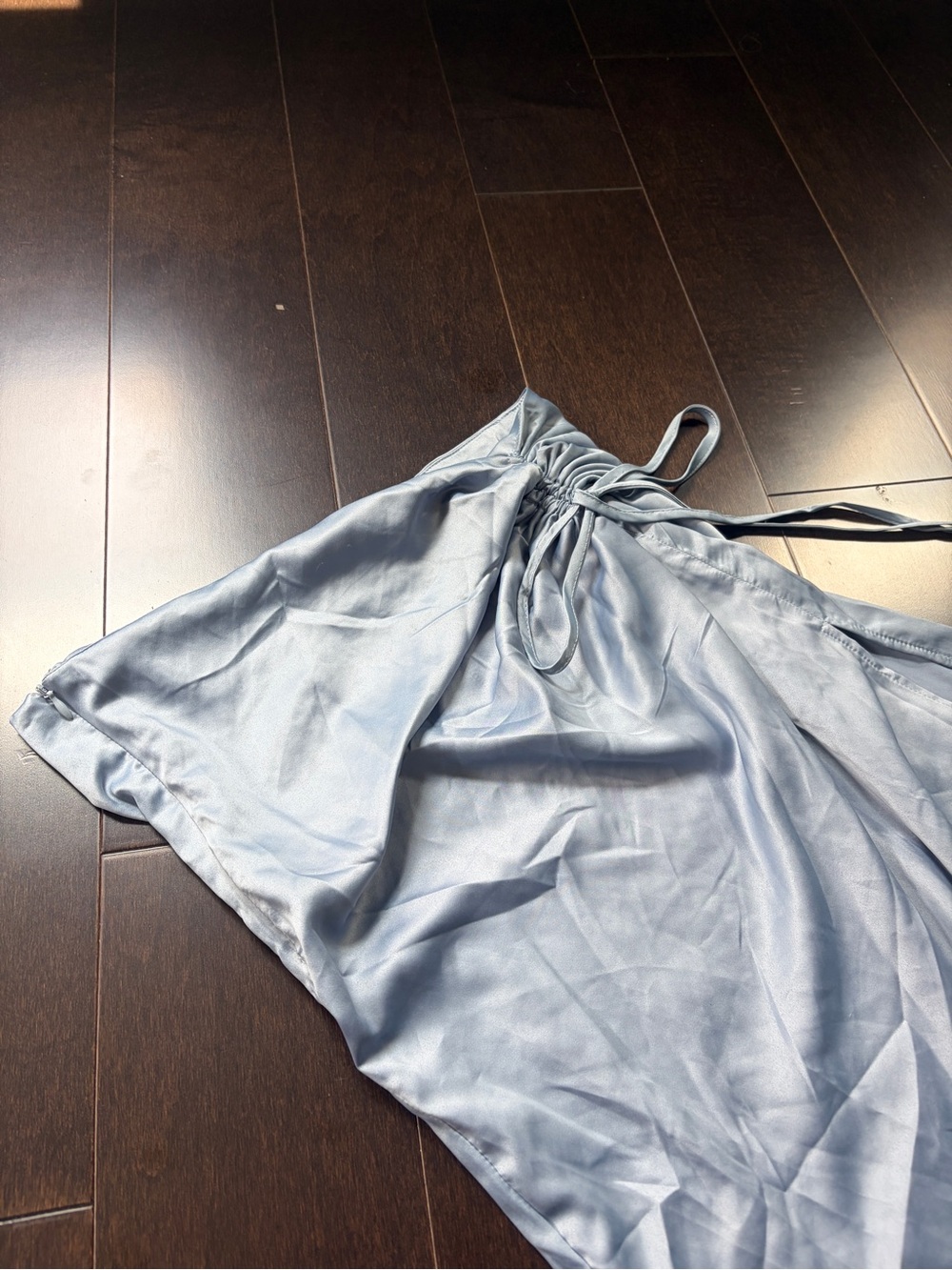 Light Blue Satin Skirt